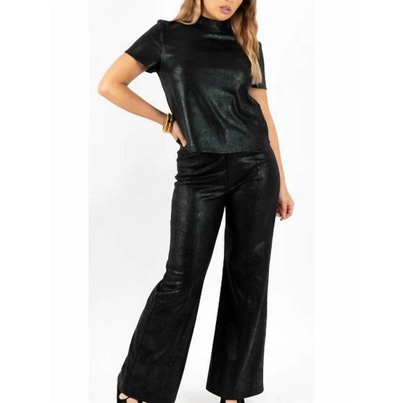 NEW SINCERELY OURS snake suede rio pants in black - Picture 1 of 2
